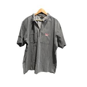 Ben Davis Black Stripe Short Sleeve Collared Men's 1/2 Half Zip T-Shirt Size 3XL